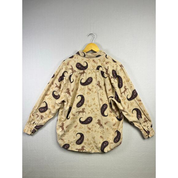 Women’s Bit & Bridle Western Horse Corduroy Shirt Button Down Large  - Picture 5 of 8